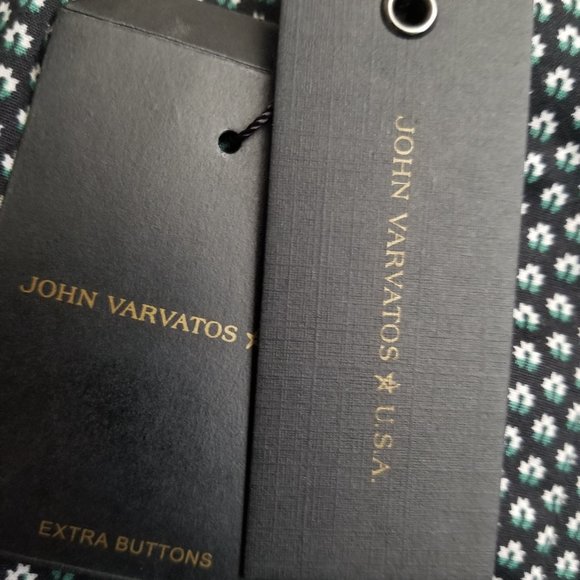 New JOHN VARVATOS Star USA Men's Rodney Geo Patterned Concealed Placket Button S - Picture 9 of 9